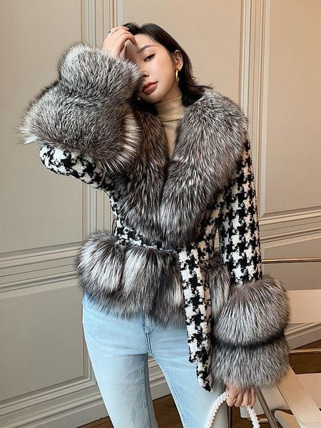 

women's fur & faux short coat, Black