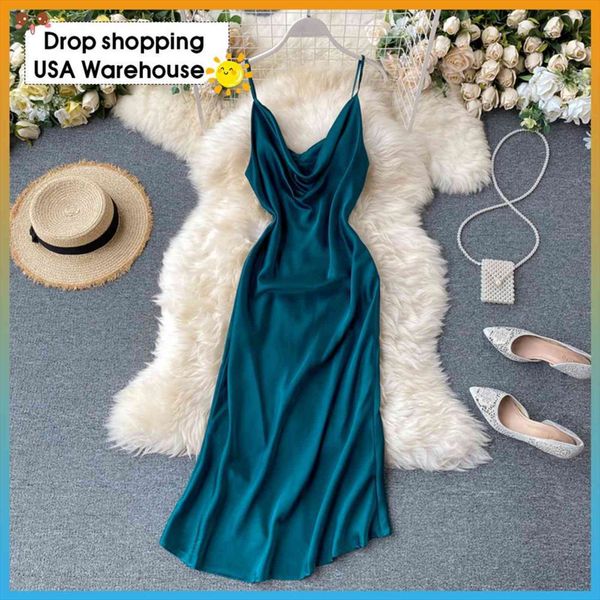 

summer v neck backless women dresses midi off shoulder satin party beach vestidos sundress female clothing coisini, Black;gray