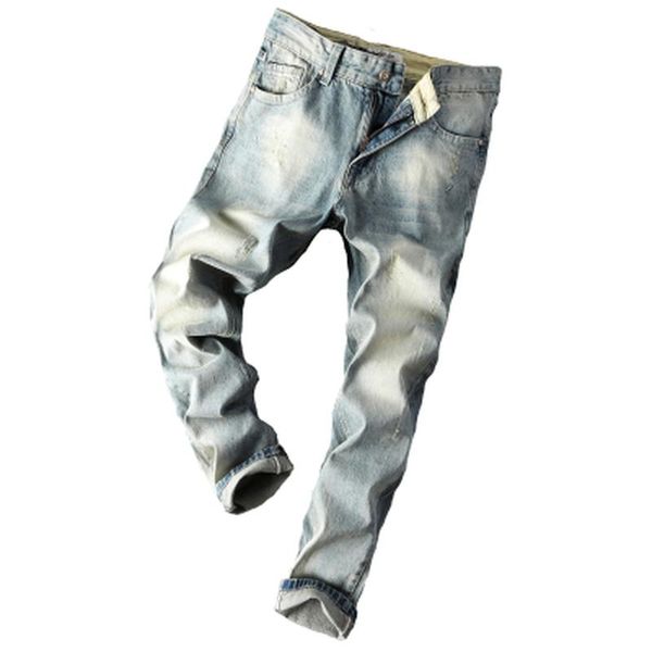 

men's jeans slim straight pants 2021 spring/summer autumn thin casual trend all-match brand clothing, Blue