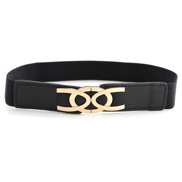 

belts 1pcs luxury design fashion women's pu black waist band elastic girdle gold buckle wide decorative belt, Black;brown