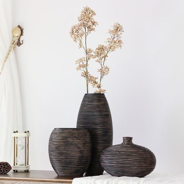 

vases creative classical abstract resin retro flowers home decor crafts room decoration vintage tv cabinet statue
