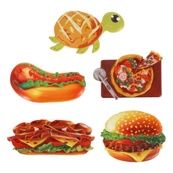 

fridge magnets 5 pcs resin lovely burger