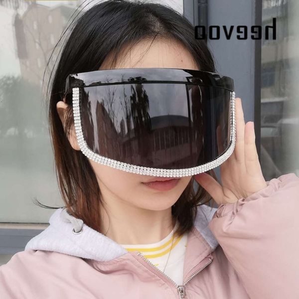 

sunglasses fashionable sun frames designer luxury large frame shield visor brand sunglasses men oversized diamond glasses sunscreen anti-pee, Black