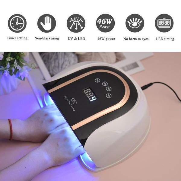 

nail dryers 160w uv led lamp gel dryer with smart sensor 4 timers setting lcd screen for curing fingernails toenails art tool