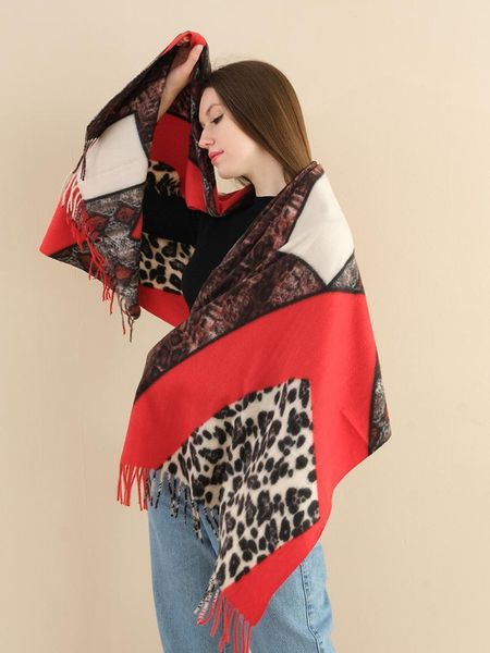 

hats, scarves & gloves sets autumn and winter rose flower print ladies scarf long thick shawl female gradient package tassel head scarf., Blue;gray