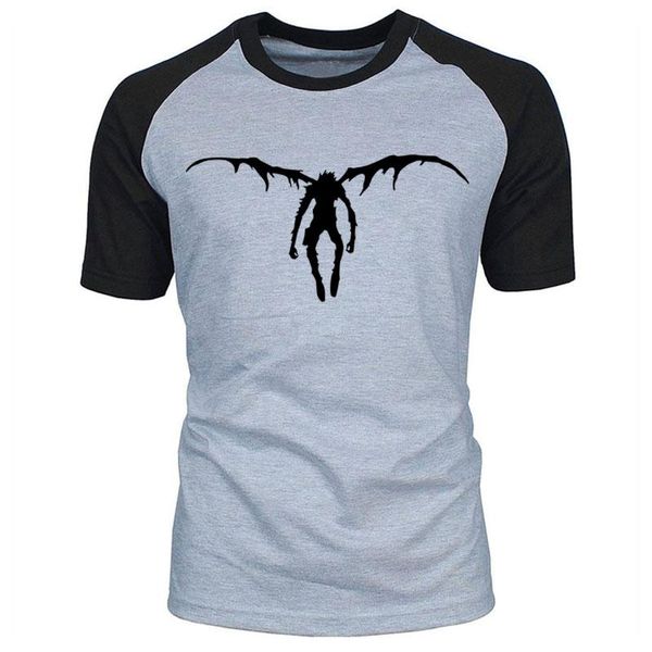 

men's t-shirts death note ryuk fashion men tee shirt summer t-shirt cotton mens raglan short sleeve o neck streetwear t top, White;black