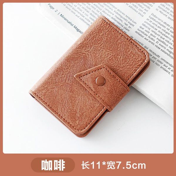 

storage bags certificate card holder bag household solid color leather large capacity door protective cover