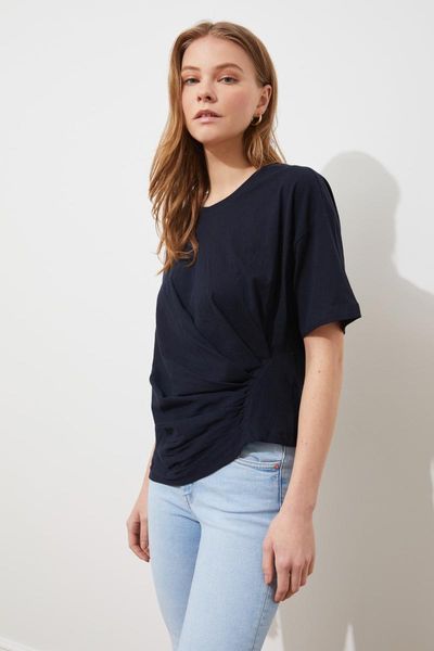 

women's t-shirt trendyol shir detailed loose knitted twoss21ts1950, White