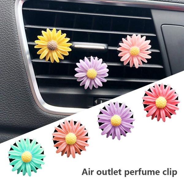 

car air freshener 2pcs flower small daisy perfume clip colourful air-conditioner decoration car-styling