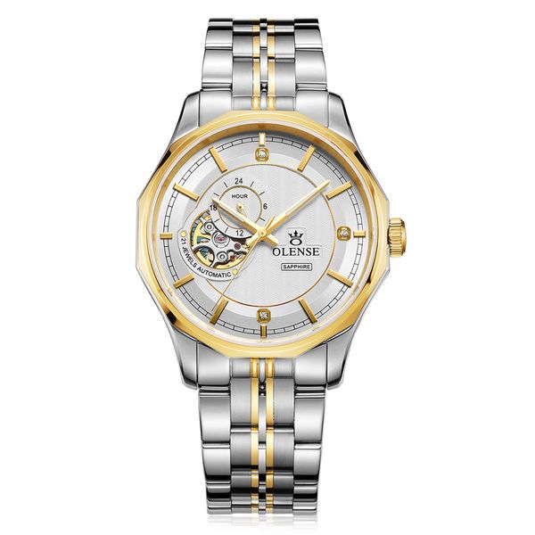 

sichu1 brand men's high-end watch fully automatic mechanical stainless steel band, Silver