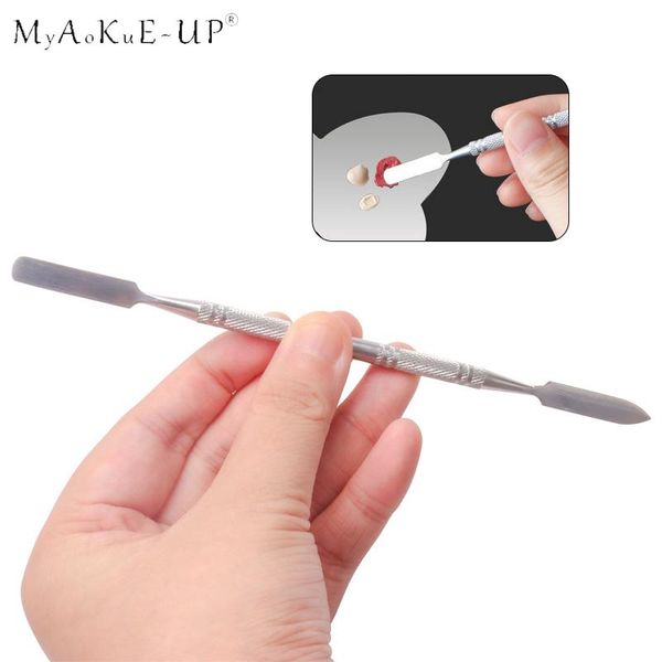 

eyebrow tools & stencils 1pc makeup cosmetic nail art tool stainless steel spoon polish cream blender mixing palette spatulas stick rod tone