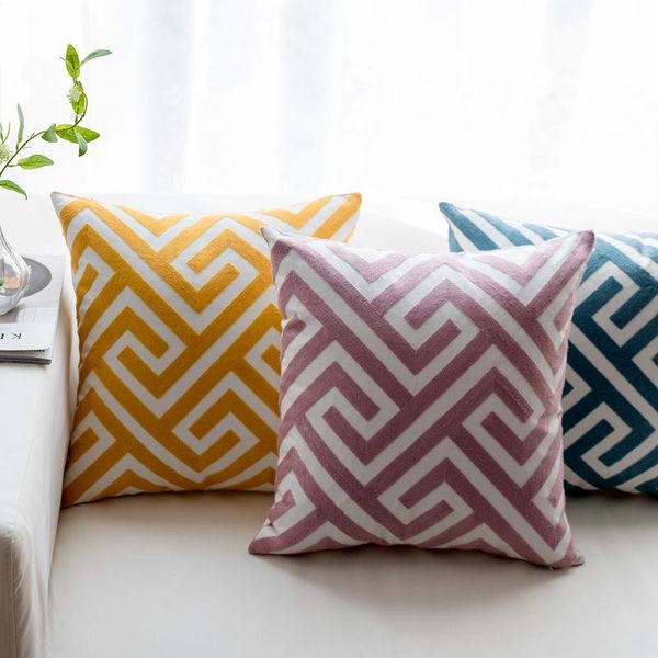 

cushion/decorative pillow sofa cushion cover nordic geometric cotton american model house household embroidery