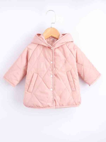 

baby quilted raglan sleeve hooded coat she, Blue;gray