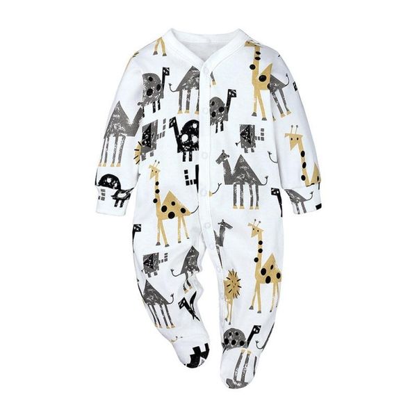 

footies 2021 baby girl boy autumn casual cute long sleeve cartoon covered button bodysuit romper, Blue