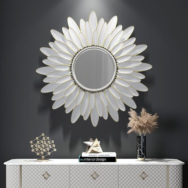 

mirrors european style mirror luxury white large unique vanity hanging aesthetic flower espejos decorativos bedroom decor ei50dm