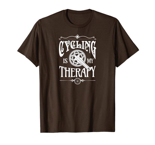 

cycling is my therapy biker t shirt, White;black