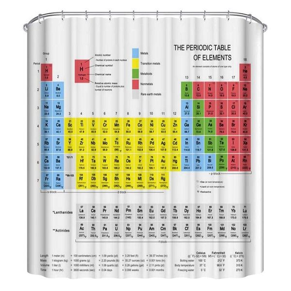 

periodic table of elements shower curtain waterproof fabric curtains chemistry lovers for bathroom with hooks