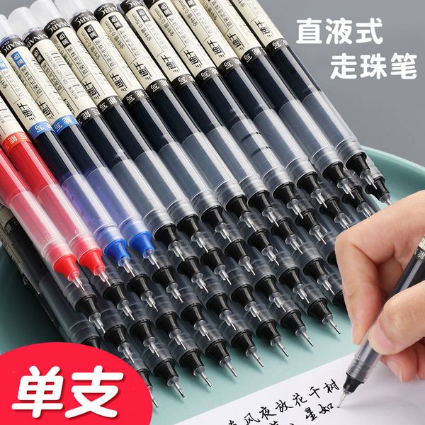 

liquid straight ball pen black neutral 0.5mm needle signature office suppli student examination fountain