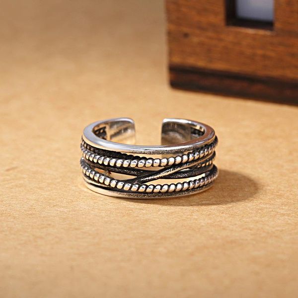 

cluster rings 925 sterling silver personalized finger ring engraved for women fine jewelry starkable female anillos, Golden;silver