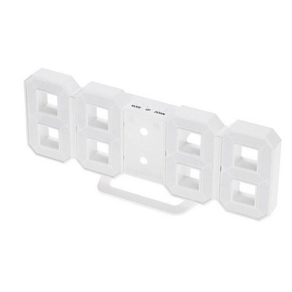 

modern home wall clock timer 3d led digital (white) desk & table clocks
