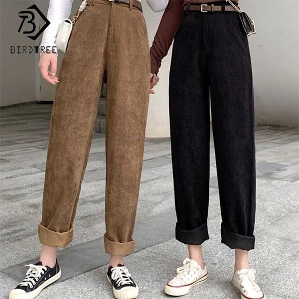 

spring women's casual loose corduroy wide leg pants fashion full length trousers with sashes female bottoms b01308o 211124, Black;white