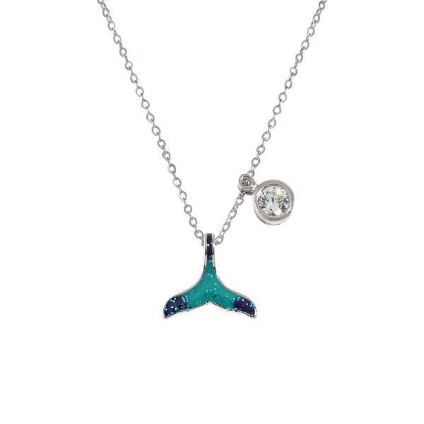 

chains s925 sterling silver fall/winter epoxy starfish fishtail necklace female niche design sense birthday clavicle chain