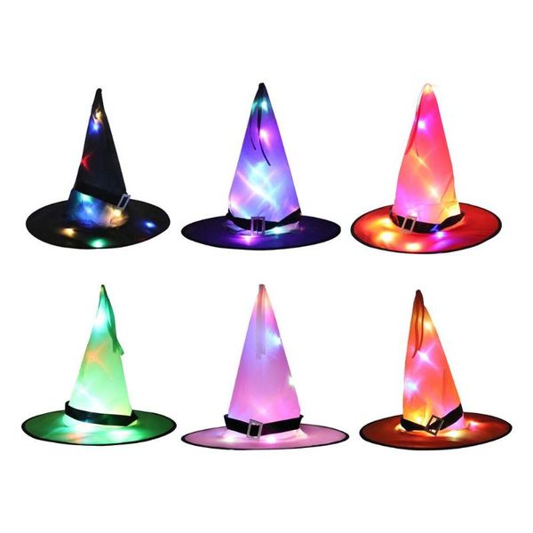 

party hats halloween glowing hat led witch children wizard cap costume cosplay props