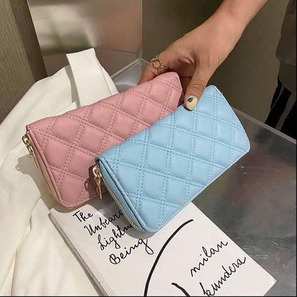 

lingge designer long wallets women clutch wallet female large card purse ladies handbag, Red;black