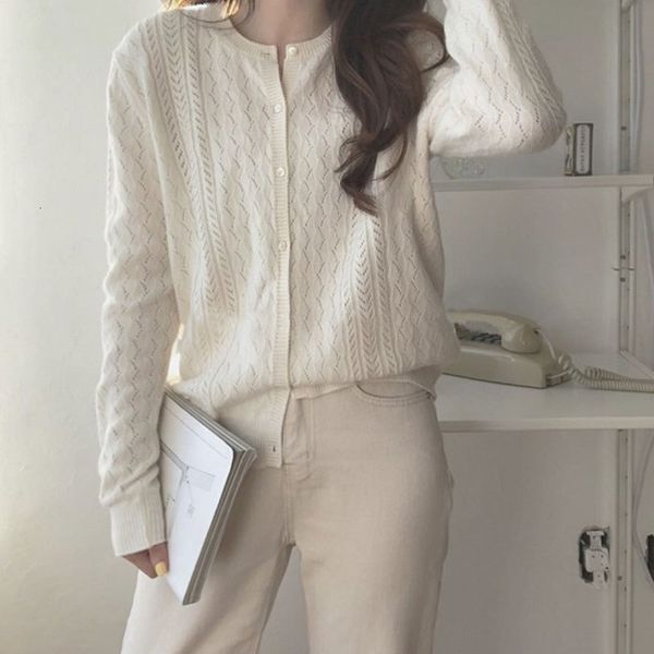 

women's knits & tees autumn cardigans coat thin sweater casual wool knit femme streetwear kqfn, White