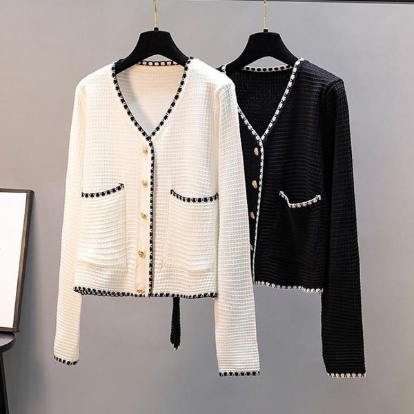 

women's knits & tees zoki women cardigan sweater autumn fashion v neck button up knitted thin jacket korean long sleeve casual black wh, White