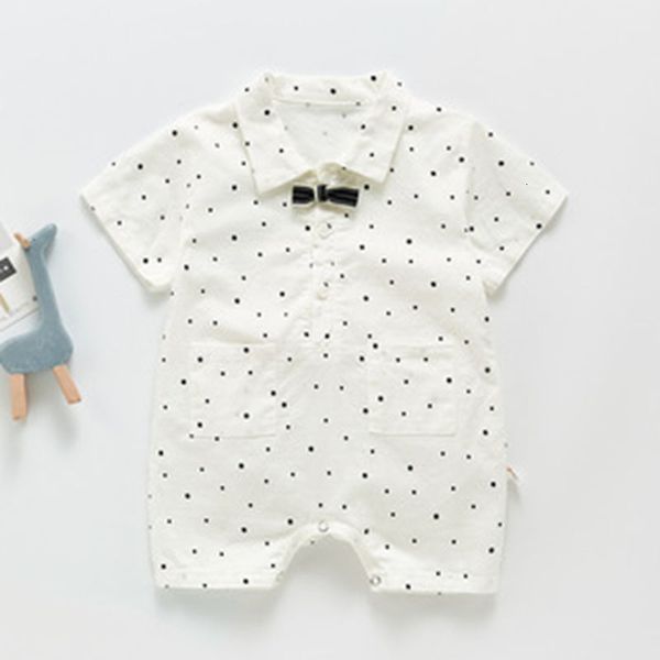 

short sleeve dot jumpsuit casual summer kids baby boy clothes rompers, Blue