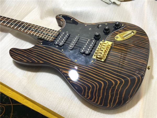 

custom edition zebra wood 6 string electric guitar gold accessories single shake can be customized
