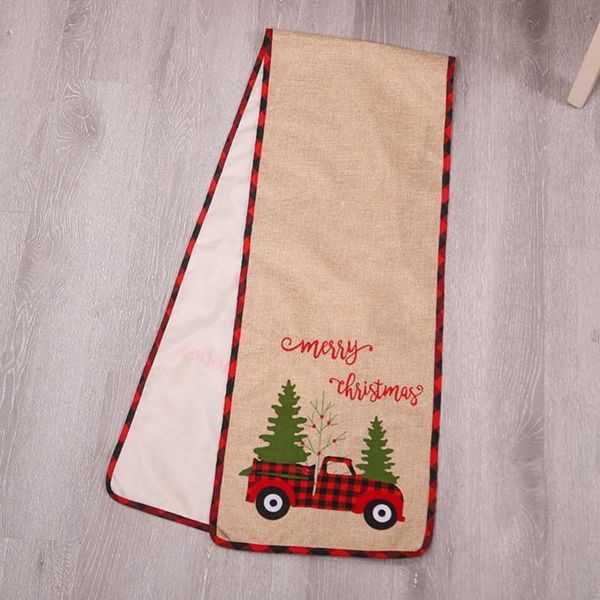 

table cloth christmas home kitchen dress up props double-layer linen machine embroidered tractor runner