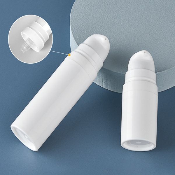 

5ml 10ml 15ml white airless lotion pump bottle empty disposable sample and test container cosmetic packaging bottles