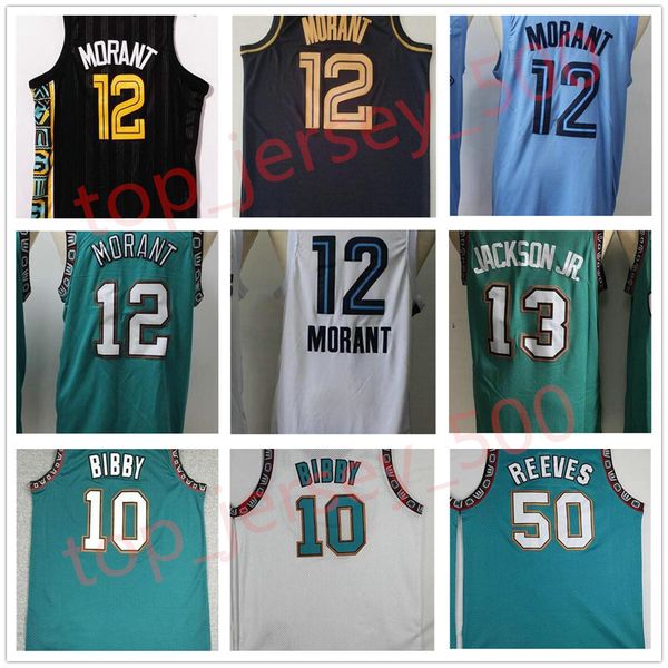 

vintage mens basketball jersey ja 12 morant jaren 13 jackson jr. retro vintage mike 10 bibby shareef 3 abdur rahim 50 reeves ncaa college wh, Black;red