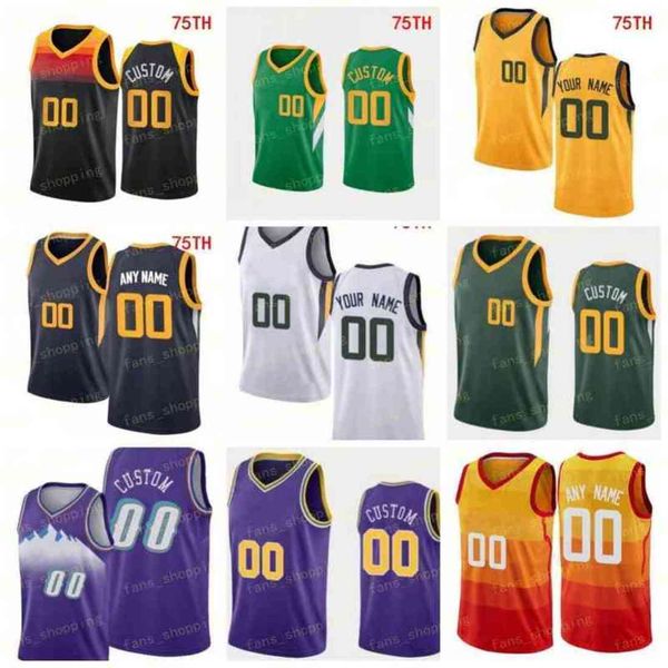 

custom printed 75th city basketball jerseys 00 clarkson rudy 27 gobert donovan 45 mitchell bojan 44 bogdanovic nickeil 6 alexander-walker ju, Black;red