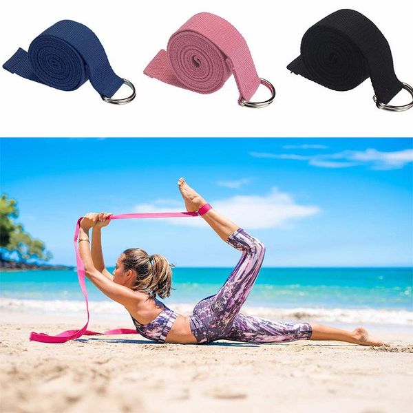 

yoga stretch strap d-ring buckle belts gym fitness equipment women shaped weight loss tools durable cotton exercise rope resistance bands