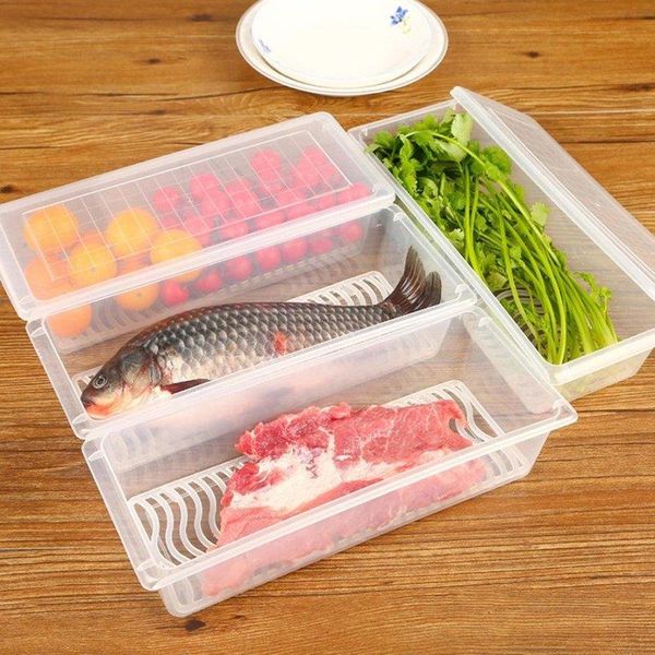 

storage bottles & jars home fridge organizer food preservative case kitchen transparent plastic stacking drain box sealed sanitary container