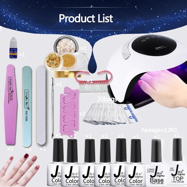 

nail art kits gel polish set tools for manicure 120w touch lamp kit all varnish