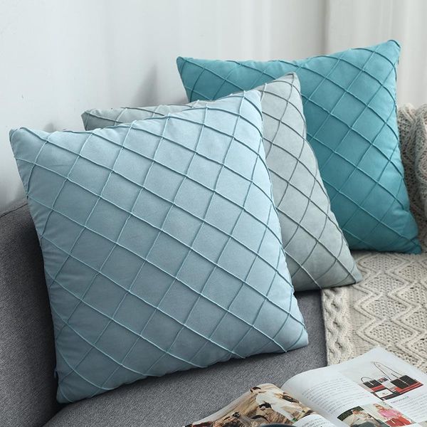 

cushion/decorative pillow cover suede plaid car cushion bedside home fabric