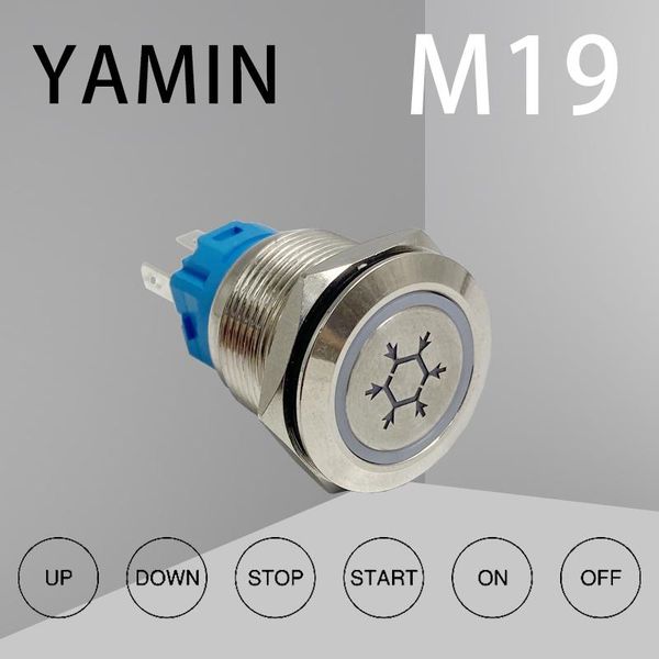 

smart home control 19mm latching reset 1no 1nc luminous character lettering start spower supply laser custom 3a 250vac metal push button