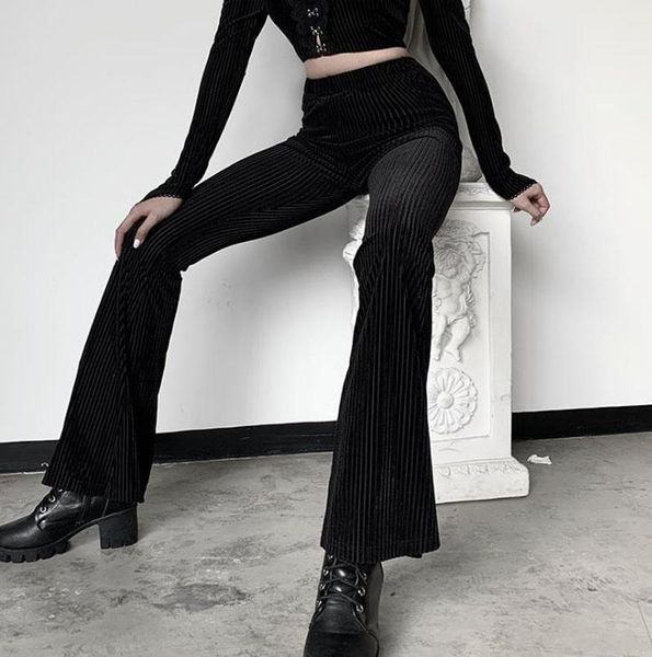 

women's pants & capris hugcitar high waist flare leggings 2021 women fashion bodycon trousers club, Black;white