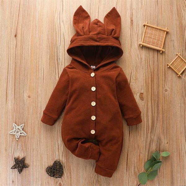 Baby Strampler Babys Kleinkind Kleidung Junge Mädchen Overall Säuglingsbodysuits Frühling Herbst Langärmelige Neugeborene Einteilige Kleidung Mit Kapuze 3349 Q2