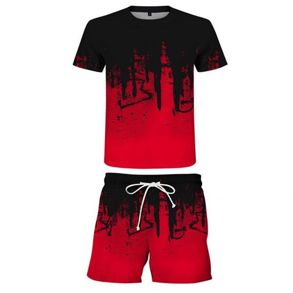 

men's tracksuits comfy stylish men loose t-shirt shorts set two piece tracksuit short sleeve activewear, Gray