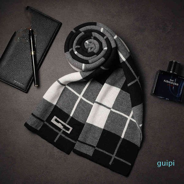 

men's autumn and winter warm scarf, Blue;gray