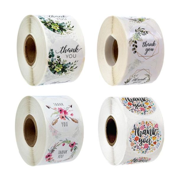 

gift wrap 500 pcs strong self-adhesive stickers floral seal thank you labels cake cookies christmas packaging decoration stationers
