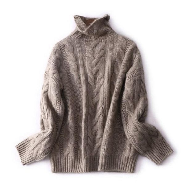 

women's sweaters style autumn and winter cashmere wool sweater female short paragraph loose thick half-high collar bottoming, White;black