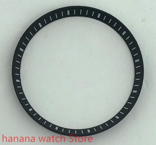 

wristwatches watch parts case plastic 30.3mm chapter ring black suitable for nh35 nh36 movement 42mm, Slivery;brown