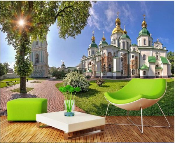 

wallpapers custom 3d po wallpaper wall murals fashion european mural castle garden view living room tv decor