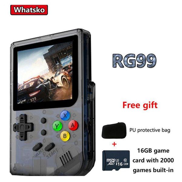 

whatsko rg99 retro game 99 video music player handheld console built-in 169+ 2000 2.8" screen like rg300 portable players